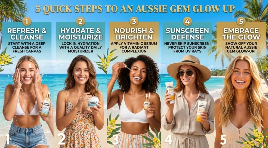 Aussie Gem Glow Up: 5 Steps to Glowing Skin